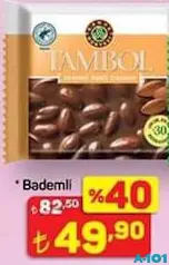 KAHVE DÜNYASI TAMBOL BADEMLİ SÜTLÜ ÇİKOLATA 77 G